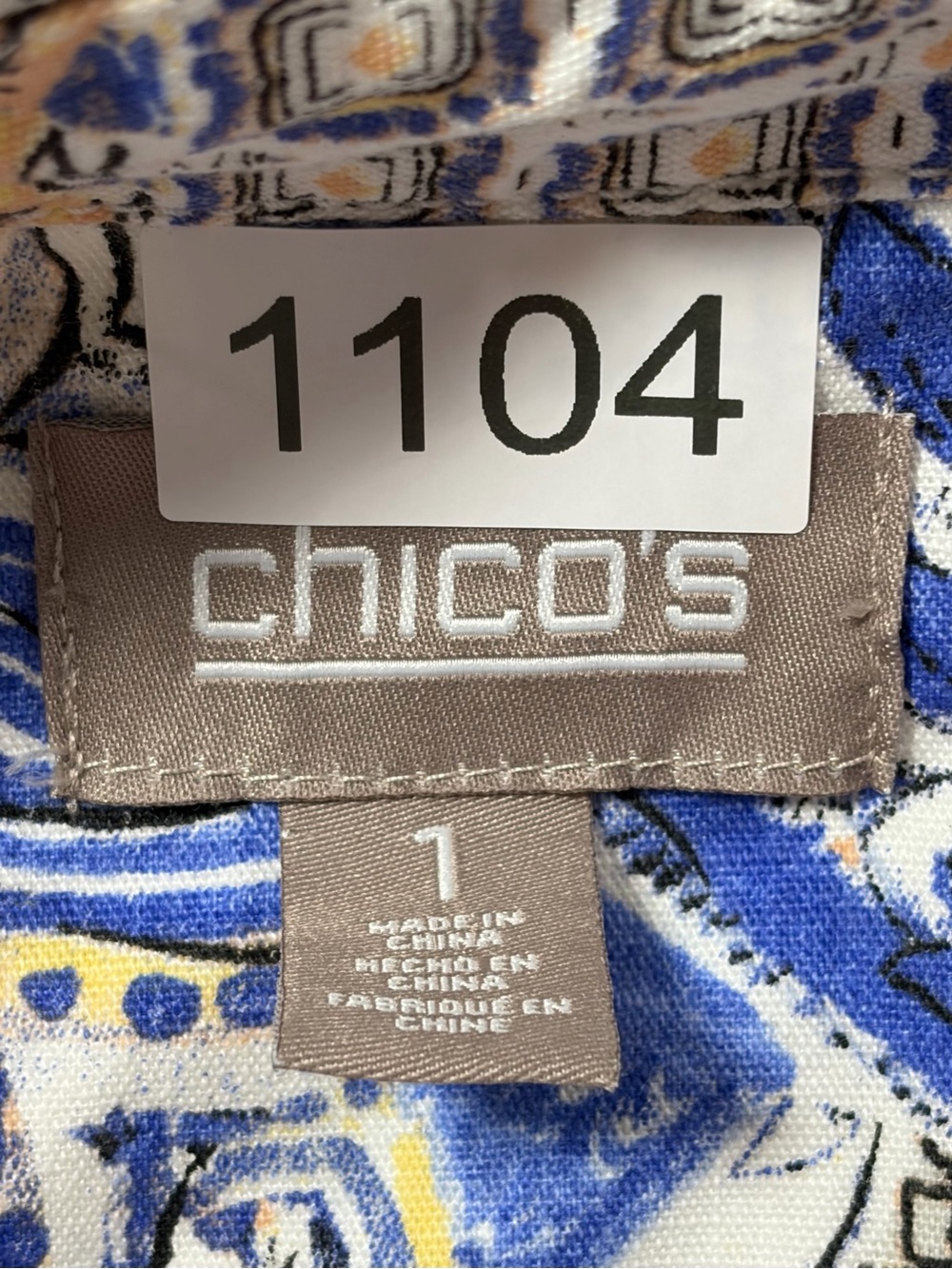 Chico's 100% Cotton Paisley Jean Jacket (1) - Picture 5 of 6